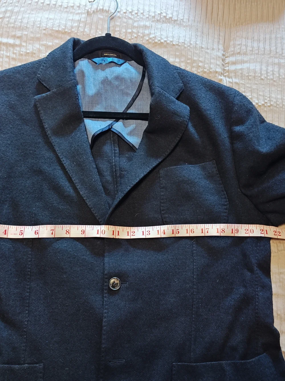 Massimo Dutti Men's Navy Wool Blend Blazer 44/54